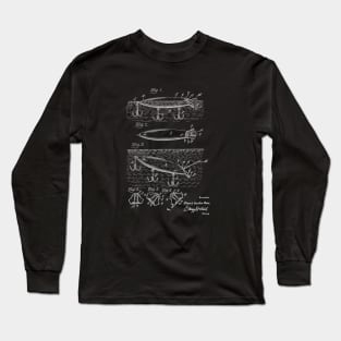 Fishing Lure Vintage Patent Drawing Long Sleeve T-Shirt